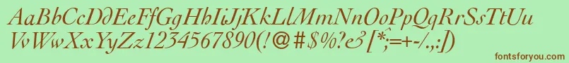 LegaItalic Font – Brown Fonts on Green Background