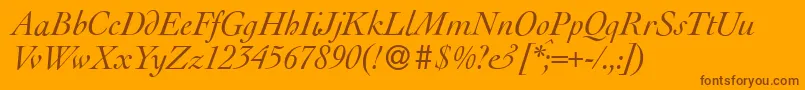 LegaItalic Font – Brown Fonts on Orange Background