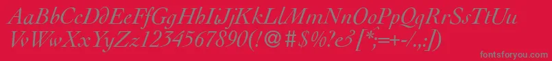 LegaItalic Font – Gray Fonts on Red Background