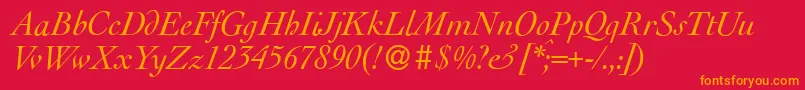 LegaItalic Font – Orange Fonts on Red Background