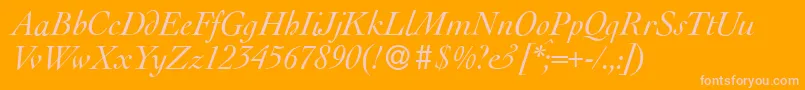 LegaItalic Font – Pink Fonts on Orange Background