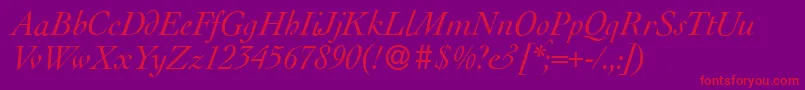 LegaItalic Font – Red Fonts on Purple Background