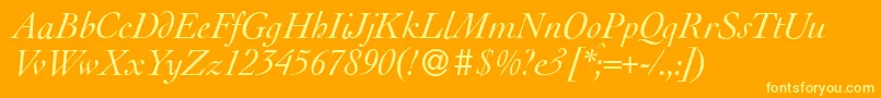 LegaItalic Font – Yellow Fonts on Orange Background