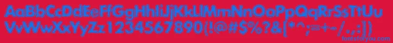 フォントExposuremixonec – 赤い背景に青い文字