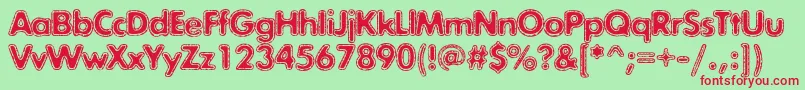 Exposuremixonec Font – Red Fonts on Green Background