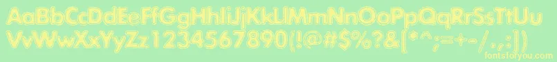 フォントExposuremixonec – 黄色の文字が緑の背景にあります