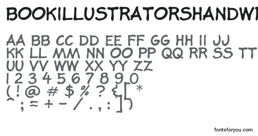 Schriftart BookIllustratorsHandwriting – Alphabet, Zahlen, spezielle Symbole