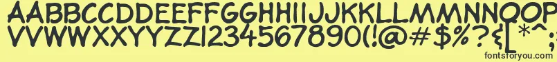 BookIllustratorsHandwriting Font – Black Fonts on Yellow Background