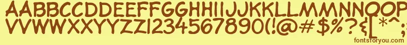 BookIllustratorsHandwriting Font – Brown Fonts on Yellow Background