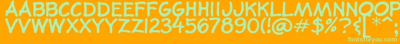 BookIllustratorsHandwriting Font – Green Fonts on Orange Background