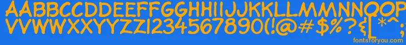 BookIllustratorsHandwriting Font – Orange Fonts on Blue Background