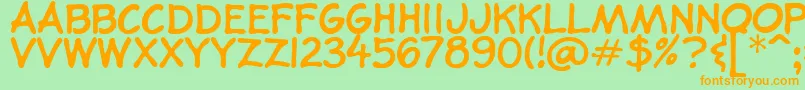 BookIllustratorsHandwriting Font – Orange Fonts on Green Background
