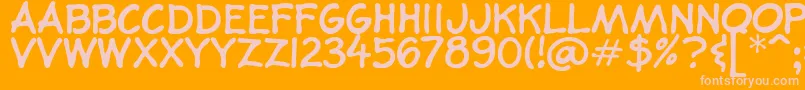 BookIllustratorsHandwriting Font – Pink Fonts on Orange Background