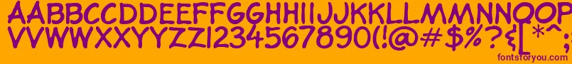 BookIllustratorsHandwriting Font – Purple Fonts on Orange Background
