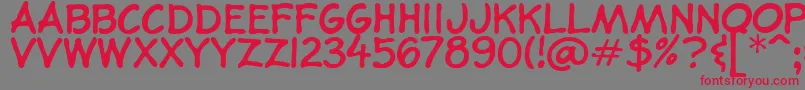 BookIllustratorsHandwriting Font – Red Fonts on Gray Background