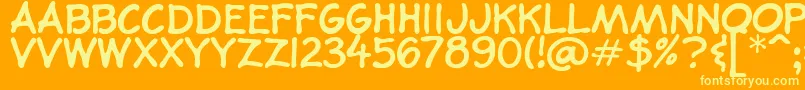 BookIllustratorsHandwriting Font – Yellow Fonts on Orange Background