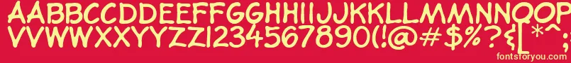 BookIllustratorsHandwriting Font – Yellow Fonts on Red Background