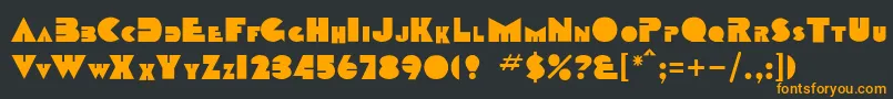 フォントRssharktooth – 黒い背景にオレンジの文字