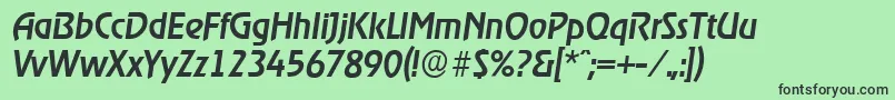 フォントOnstageserialMediumItalic – 緑の背景に黒い文字