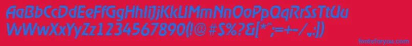 OnstageserialMediumItalic Font – Blue Fonts on Red Background