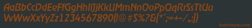 Шрифт OnstageserialMediumItalic – коричневые шрифты на чёрном фоне