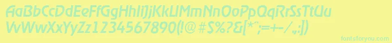 Police OnstageserialMediumItalic – polices vertes sur fond jaune