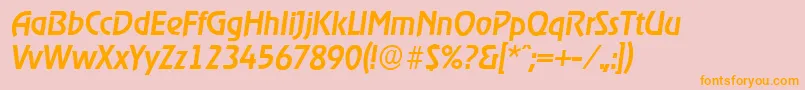 OnstageserialMediumItalic Font – Orange Fonts on Pink Background