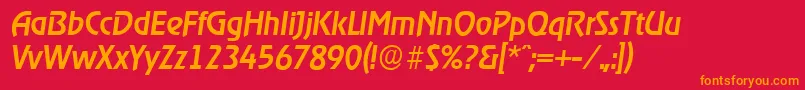 OnstageserialMediumItalic Font – Orange Fonts on Red Background