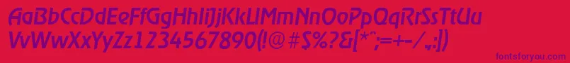 OnstageserialMediumItalic Font – Purple Fonts on Red Background