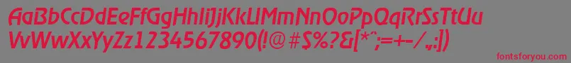 OnstageserialMediumItalic Font – Red Fonts on Gray Background