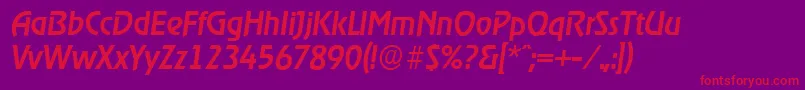 OnstageserialMediumItalic Font – Red Fonts on Purple Background