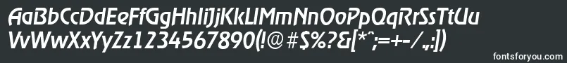 フォントOnstageserialMediumItalic – 黒い背景に白い文字