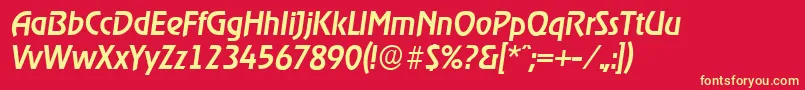 OnstageserialMediumItalic Font – Yellow Fonts on Red Background