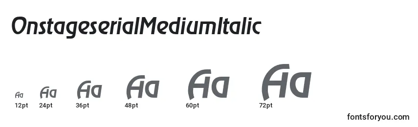 Размеры шрифта OnstageserialMediumItalic