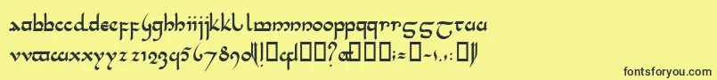Tencele Font – Black Fonts on Yellow Background