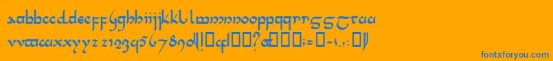 Tencele Font – Blue Fonts on Orange Background