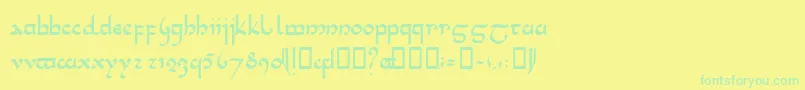 Tencele Font – Green Fonts on Yellow Background