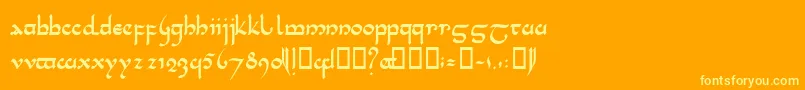 Tencele Font – Yellow Fonts on Orange Background
