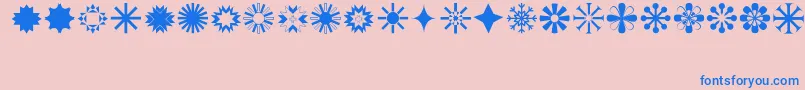 Stars1 Font – Blue Fonts on Pink Background