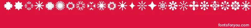 Fonte Stars1 – fontes brancas em um fundo vermelho