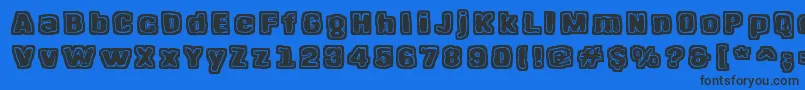 HangenHenki Font – Black Fonts on Blue Background