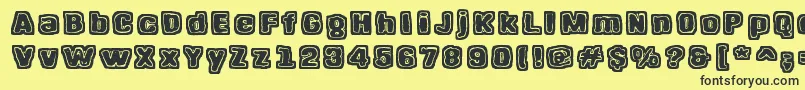 HangenHenki-Schriftart – Schwarze Schriften auf gelbem Hintergrund