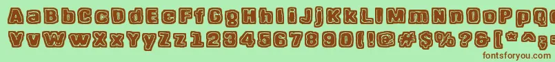 HangenHenki Font – Brown Fonts on Green Background