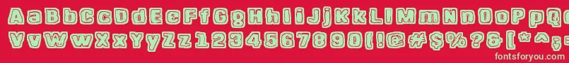 HangenHenki Font – Green Fonts on Red Background