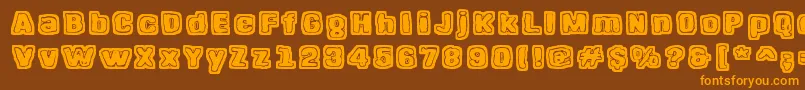 HangenHenki Font – Orange Fonts on Brown Background