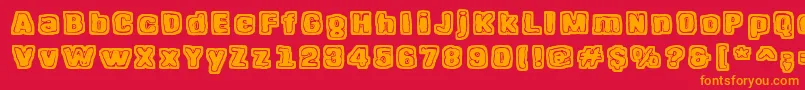HangenHenki Font – Orange Fonts on Red Background