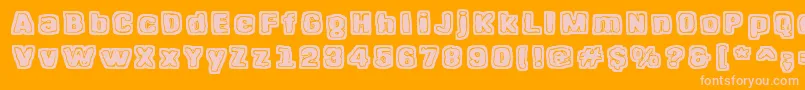 HangenHenki Font – Pink Fonts on Orange Background