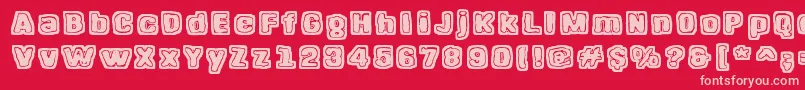 HangenHenki Font – Pink Fonts on Red Background