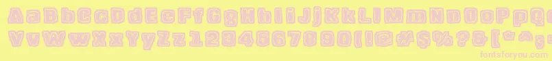 HangenHenki Font – Pink Fonts on Yellow Background