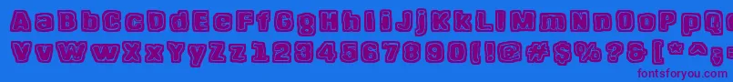 HangenHenki Font – Purple Fonts on Blue Background